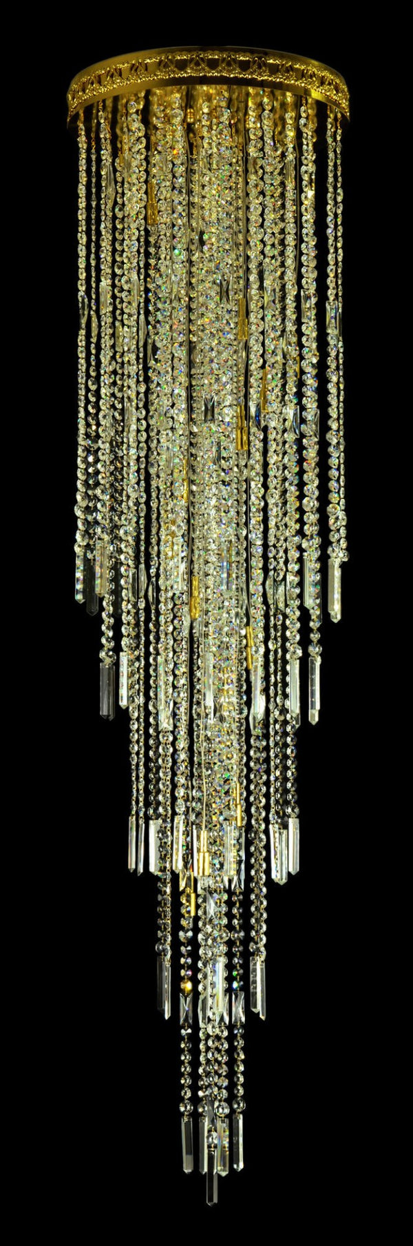 TX513000019 spiral crystal pendant light