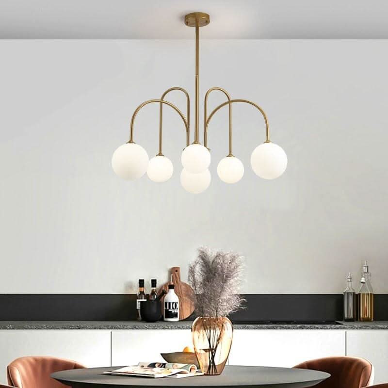 Gold Ball Chandelier | Levitating Radiance