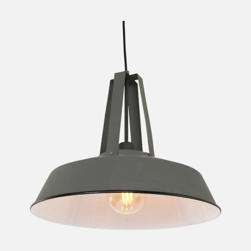 Grey metal chandelier, country-style pendant light Ø 42 cm, living room | Eden