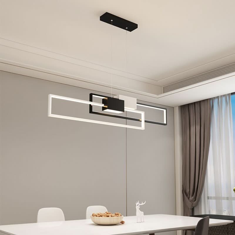 Lustre Rectangulaire | Uora - Designix Lustre Blanc/Or