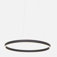 Round black LED dimmable chandelier, living and dining room | Ringlux Black