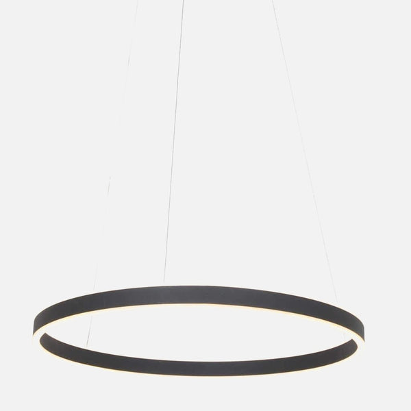 Round black LED dimmable chandelier, living and dining room | Ringlux Black