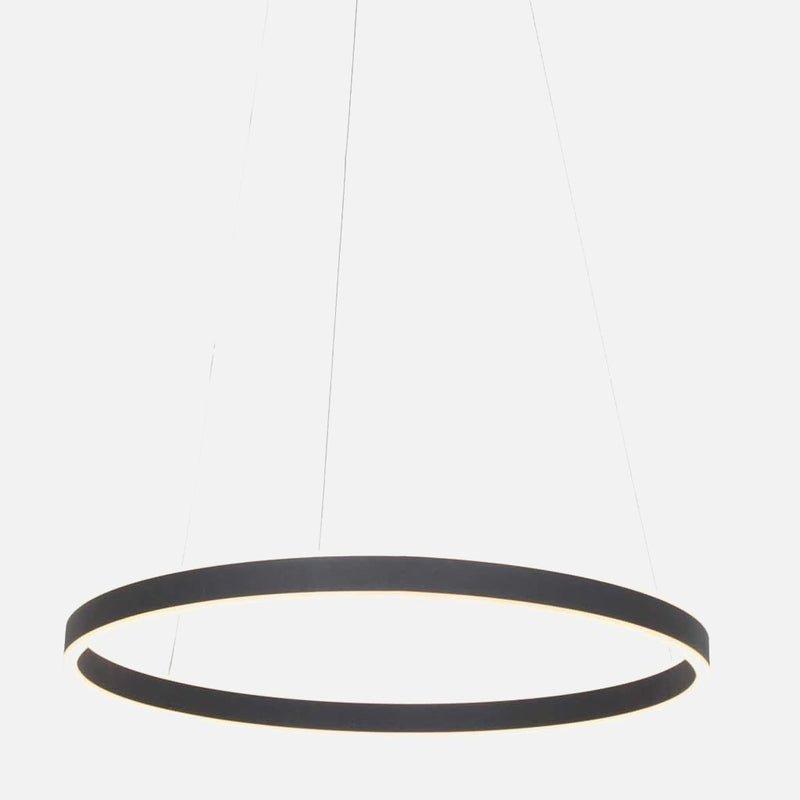 Round black LED dimmable chandelier, living and dining room | Ringlux Black
