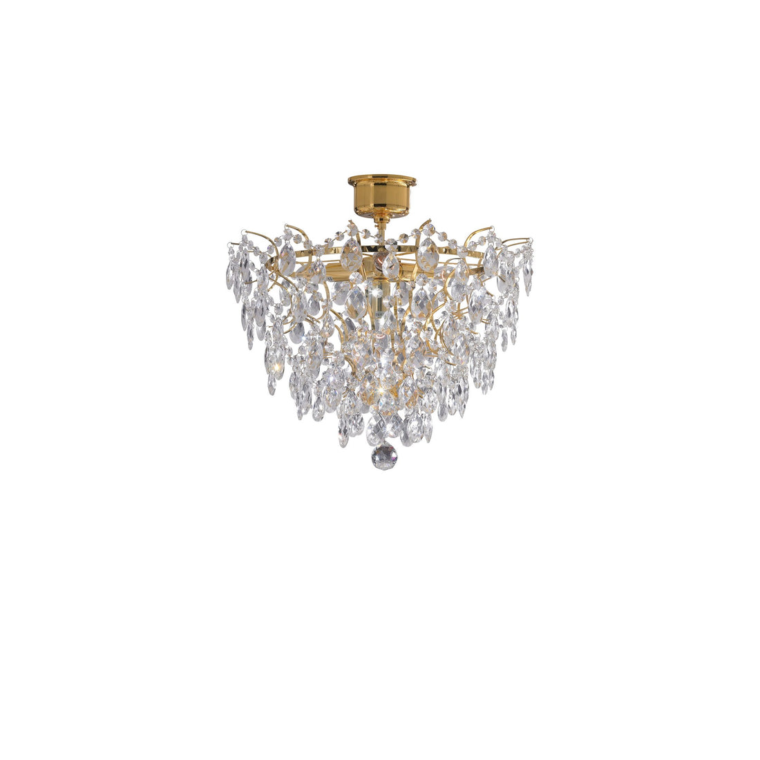 Plafonnier Rosendal doré et cristal