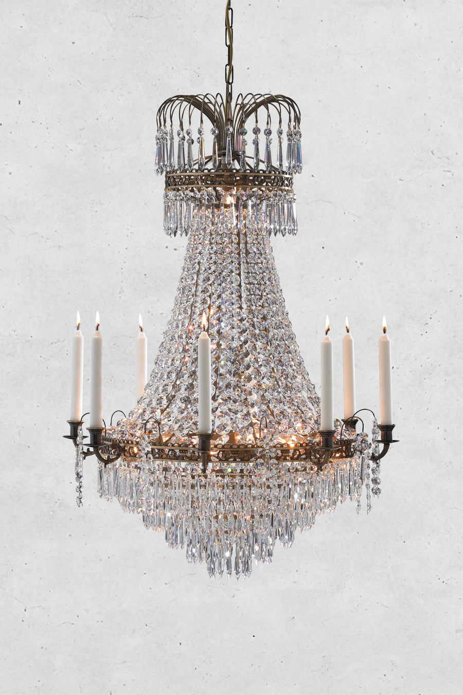 Lustre Läckö en laiton vieilli et cristal