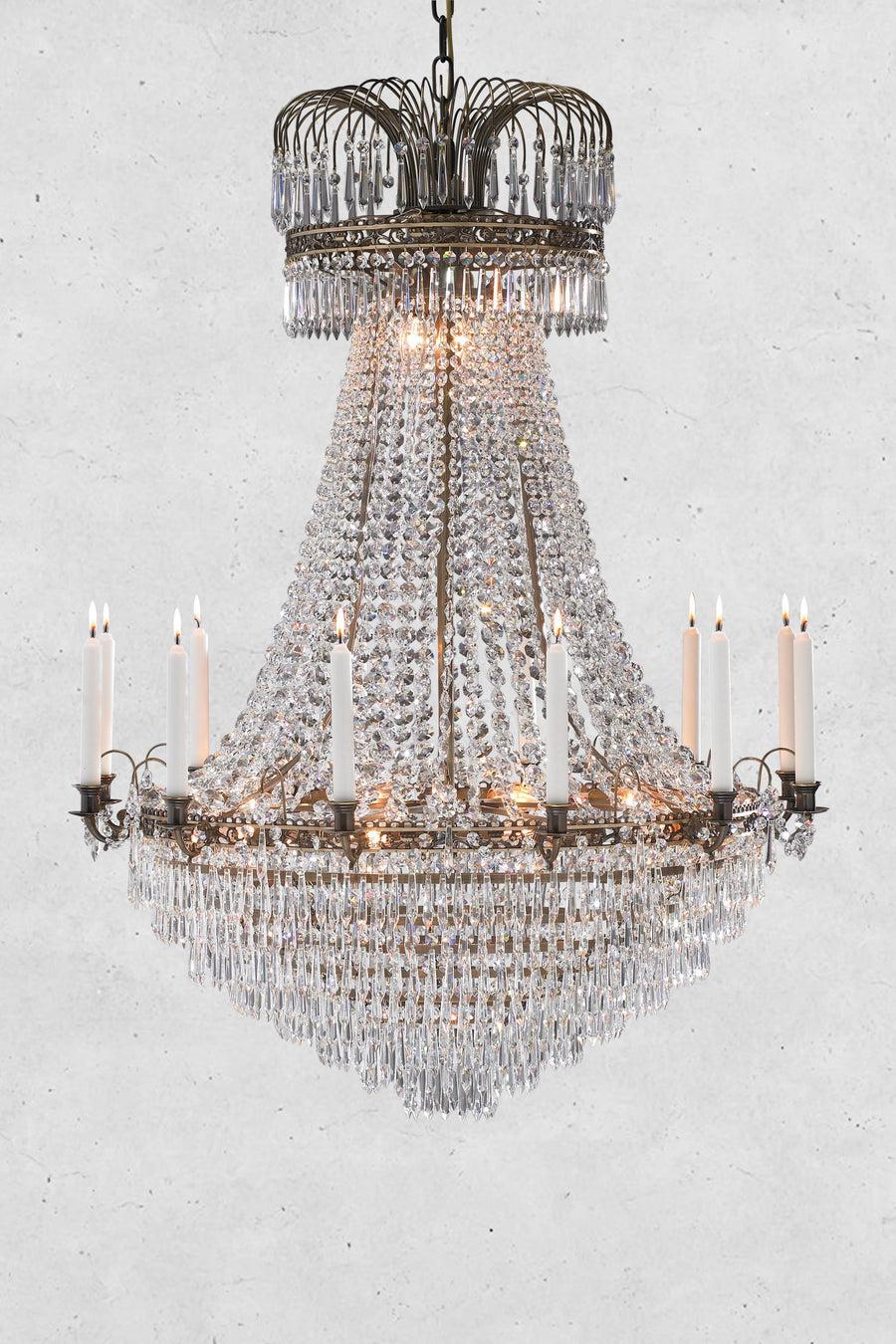 Lustre Läckö en laiton vieilli et cristal