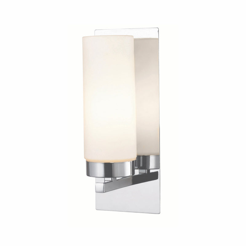 Applique de salle de bain Norrsundet chromée et verre blanc