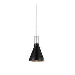 Suspension de fenêtre Zip chromée, noire et verre transparent