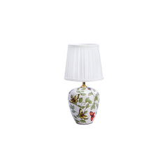 Lampe à poser Mansion en céramique à motifs et blanche