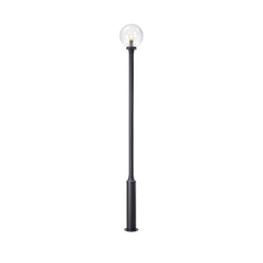 Tête de lampadaire d'extérieur Sphere noire et transparente