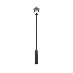 Tête de lampadaire d'extérieur Dandy noire et verre transparent