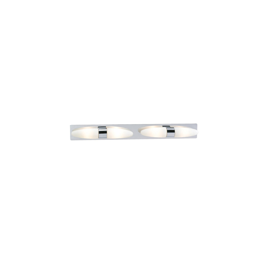 Applique de salle de bain Bullet chromée et verre blanc