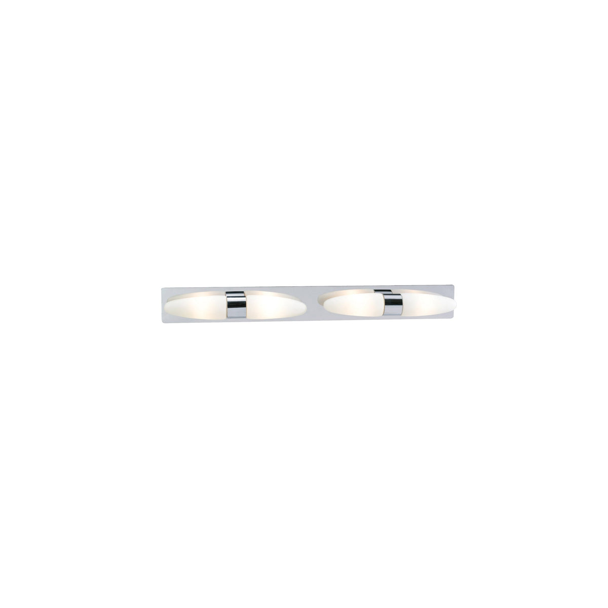 Applique de salle de bain Bullet chromée et verre blanc