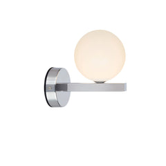 Applique de salle de bain Stream chromée et verre blanc