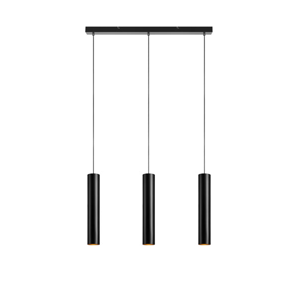 Suspension Ruben 3 lumières noire
