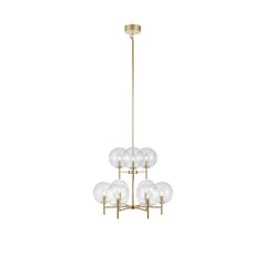 Lustre Crown 9 lumières en verre