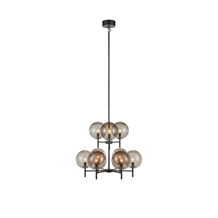 Lustre Crown 9 lumières en verre