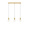 Suspension Bronx en ligne 3 lumières en bronze