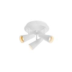 Plafonnier Crest sur platine ronde 3 lumières blanc sablé
