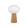 Lampe à poser Pater en chêne et verre blanc