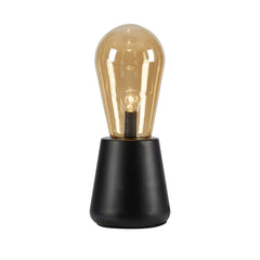 Lampe à poser Brooke noire et verre ambré