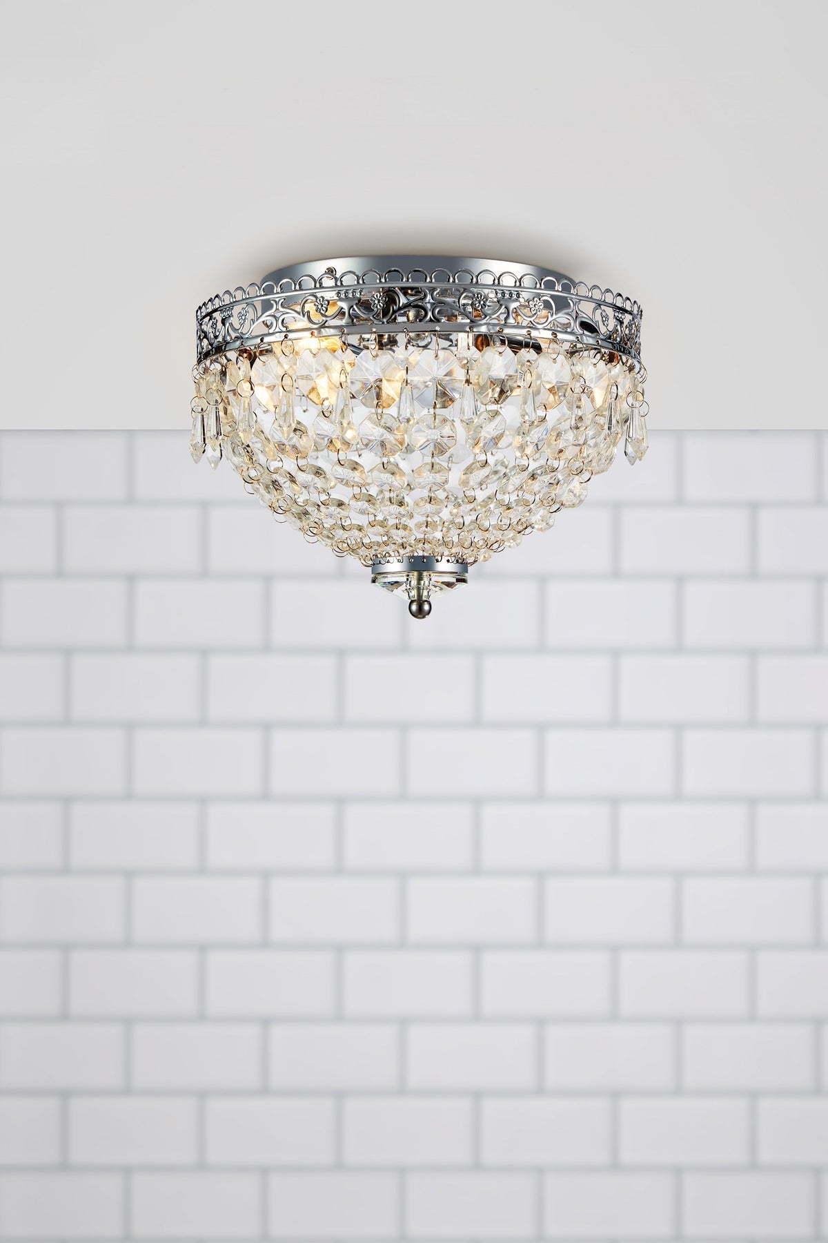Plafonnier de salle de bain Joline 2 lumières en cristal