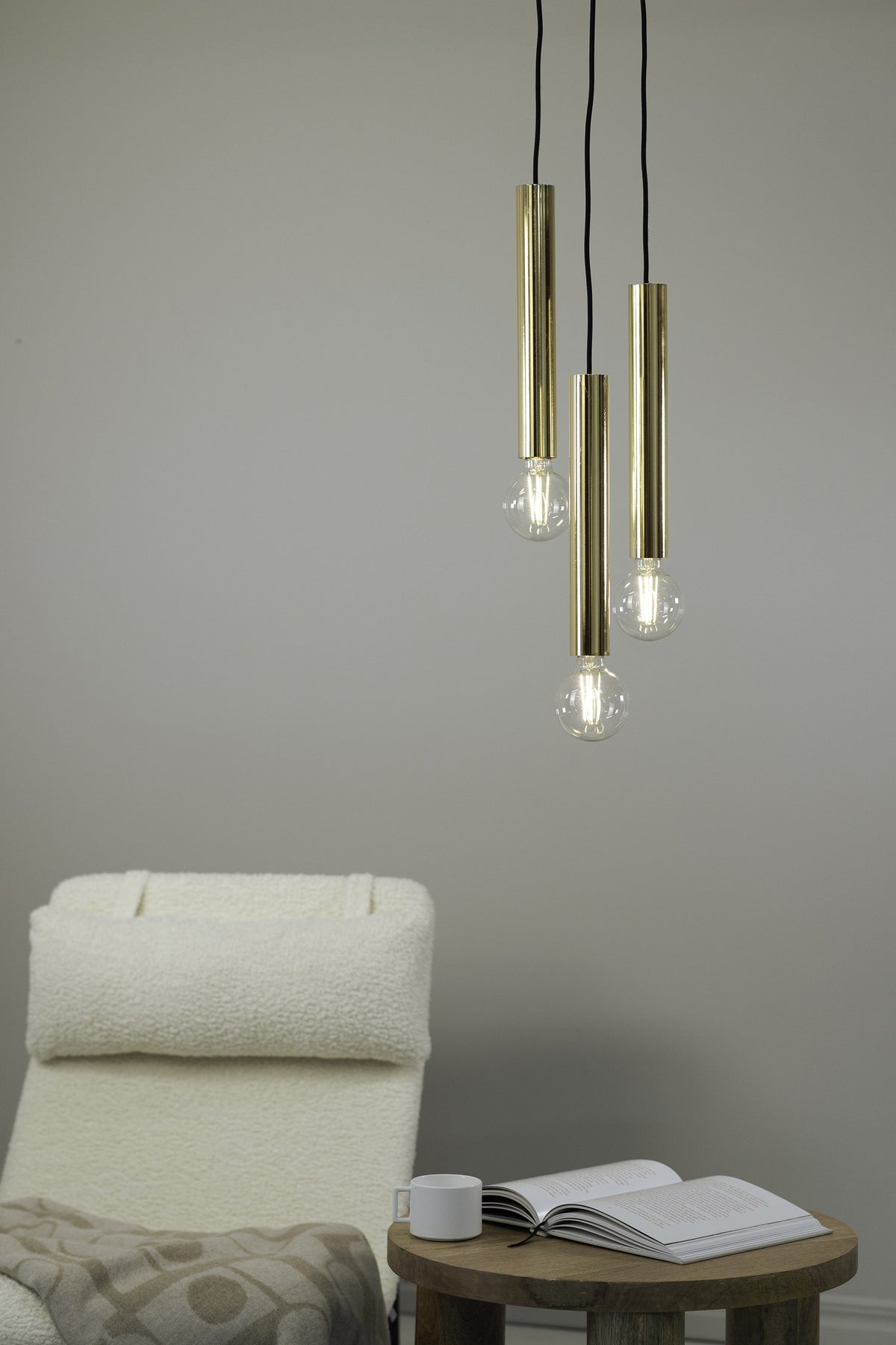 Suspension Sencillo sur platine ronde 3 lumières