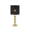 Lampe à poser Octo en laiton et noire, abat-jour en lin