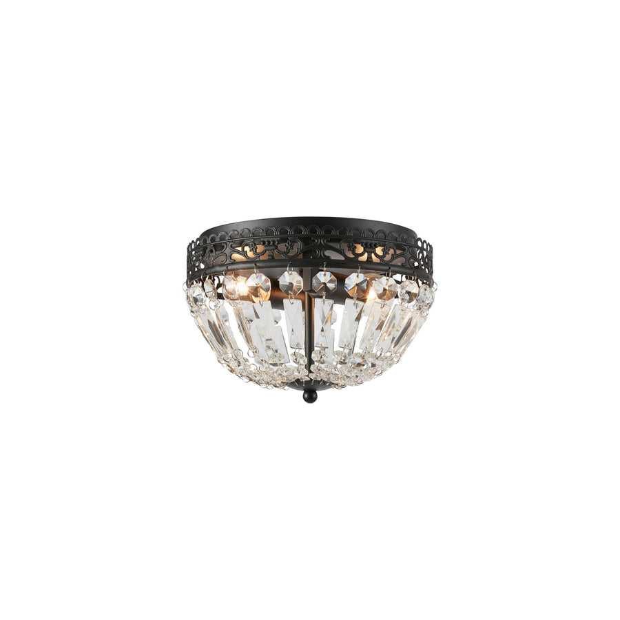 Plafonnier de salle de bain Etienne 2 lumières en cristal