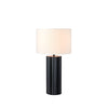 Lampe à poser Hashira noire et blanc cassé, abat-jour en coton