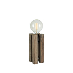 Lampe à poser Lodge en bois teinté brun