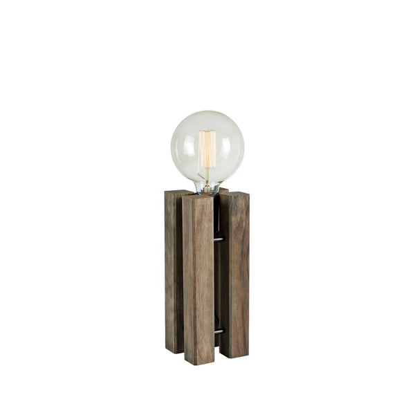 Lampe à poser Lodge en bois teinté brun
