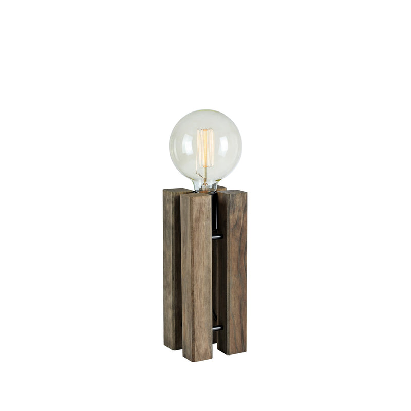 Lampe à poser Lodge en bois teinté brun