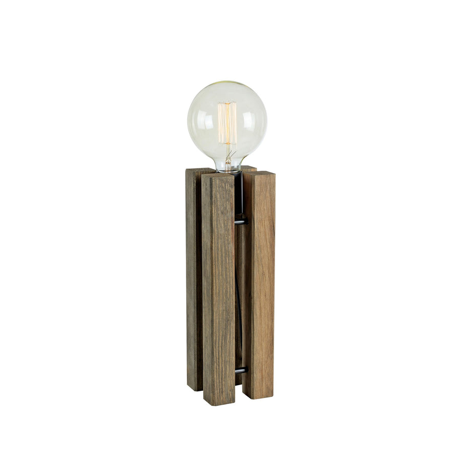 Lampe à poser Lodge en bois teinté brun