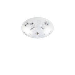 Plafonnier Ugglarp 2 lumières en verre blanc et noir 39 cm