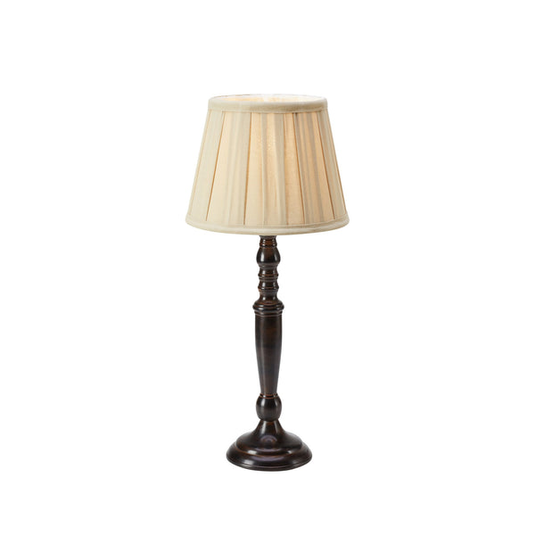 Lampe à poser Chocolat beige et marron foncé, abat-jour en coton