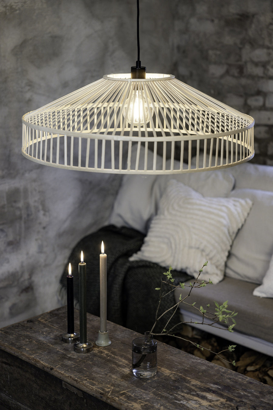 Suspension Tapa en bambou naturel