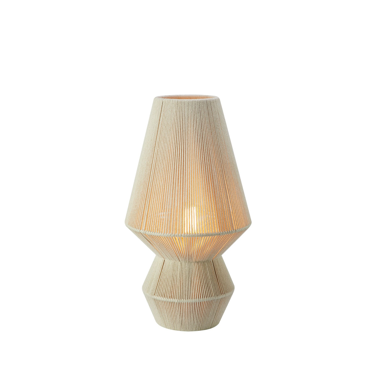 Lampe à poser Razzo beige, abat-jour en coton