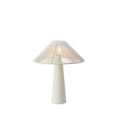 Lampe à poser Favoro beige, abat-jour en coton