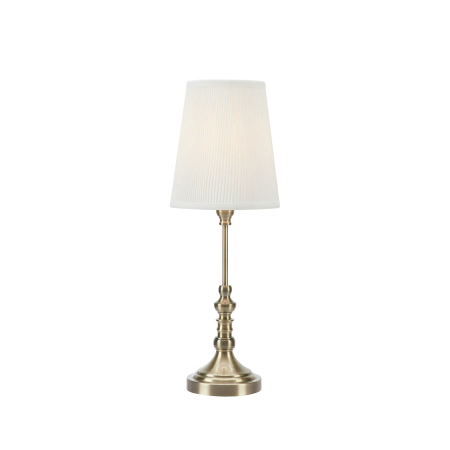 Lampe à poser Noble blanc cassé et laiton vieilli