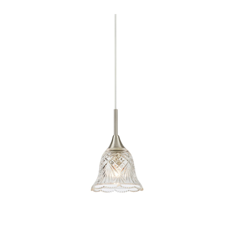 Suspension de fenêtre Luna en nickel satiné et verre transparent