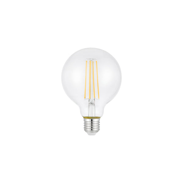 Ampoule LED E27 globe G95 6 W à variateur 3 positions verre transparent