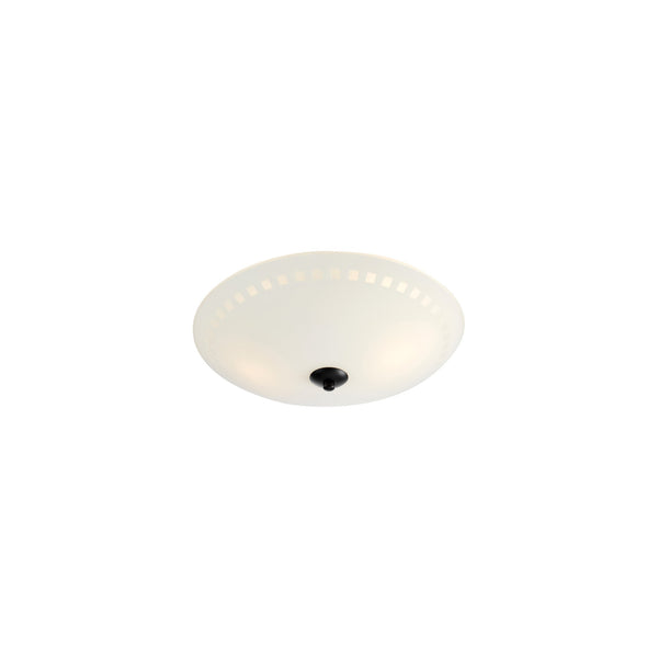 Plafonnier Ray 2 lumières en verre blanc
