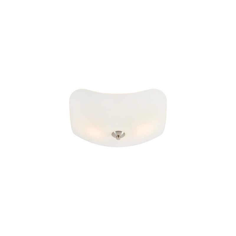 Plafonnier Oris 2 lumières en verre blanc