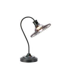 Lampe à poser Novia noire et verre fumé