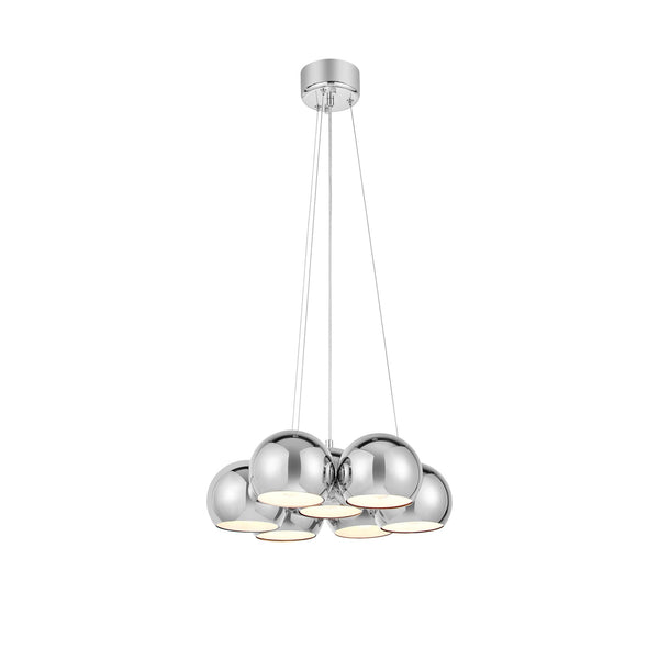 Lustre Cupolo sur platine ronde 7 lumières chromé