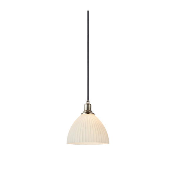 Suspension de fenêtre Ro en nickel satiné et verre blanc 18 cm