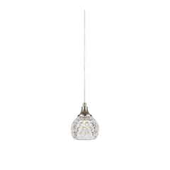 Suspension de fenêtre Clear en nickel satiné et verre transparent