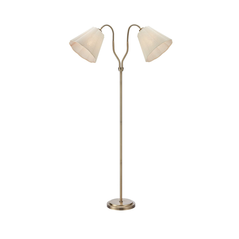 Lampadaire Veya 2 lumières avec abat-jour en lin