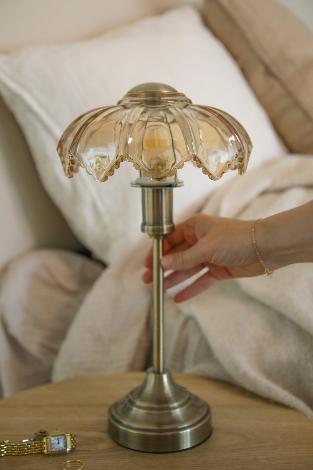 Lampe sans fil Kurage en verre